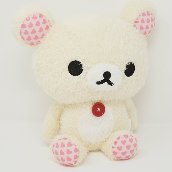 2008 Fuzzy Korilakkuma Medium Heart Design Plush - Happy Rilakkuma