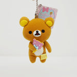 2010 Rilakkuma with Ice Cream Cone Plush Keychain - Ice Cream Rilakkuma Theme