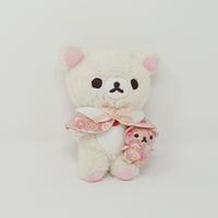 2015 Korilakkuma Pink Pattern Poncho Keychain - Strawberry Flower Theme Rilakkuma