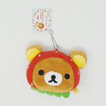 2010 Strawberry Cap Rilakkuma Plush Prize Keychain - 7th Anniversary Strawberry Rilakkuma