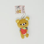 2015 Rilakkuma with Strawberry Plush Keychain - Paris Strawberry