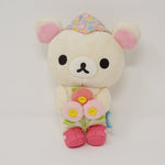 (No Tags) 2012 Korilakkuma with Flower Bouquet Plush - Rilakkuma Happy Picnic Theme - San-X