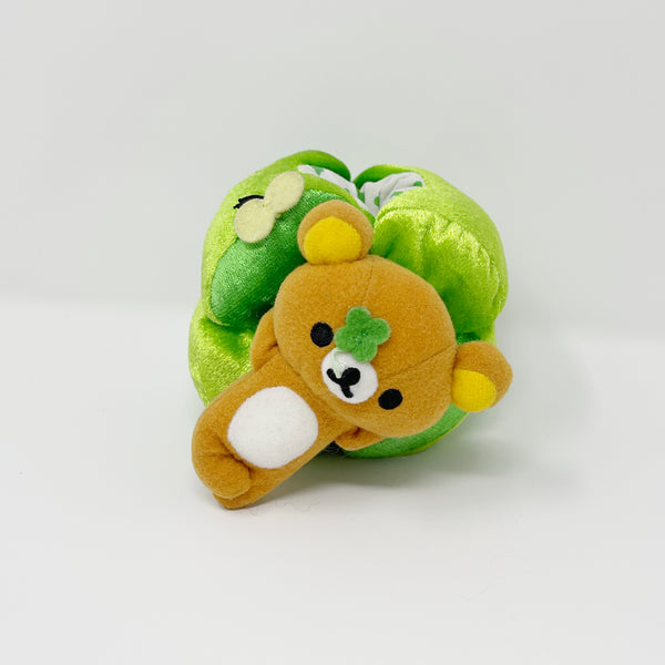 2008 Rilakkuma Clover Mini Stand Plush - Rolling Around Outside