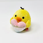 2012 Kiiroitori with Pastel Heart Plush Keychain - Heart Bath Time Rilakkuma - San-X