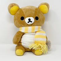 2005 Medium Rilakkuma with Yellow Stripe Scarf Plush - Seven Eleven 711 Limited