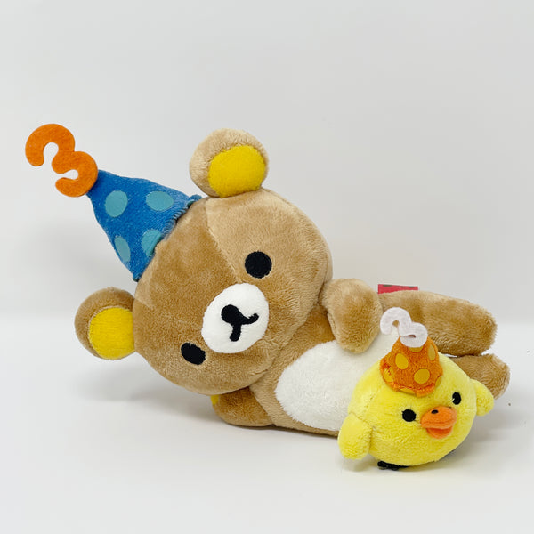 (No Tags) 2006 Rilakkuma and Kiiroitori with Hats Plush - 3rd Anniversary