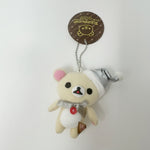 2009 Korilakkuma with Silver Santa Hat Prize Toy Plush Keychain - Luxury Christmas Theme